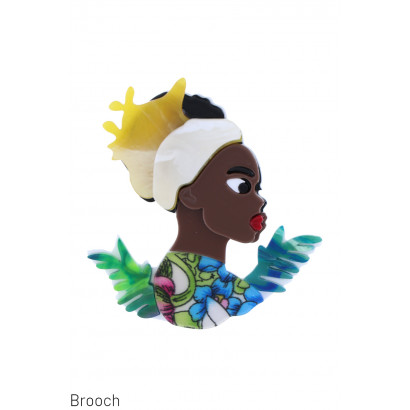 BROOCH WITH AFRICAN LADY STYLE