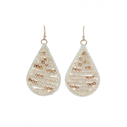 BOUCLES D'OREILLES EN FORME DE GOUTTE AVEC PERLES