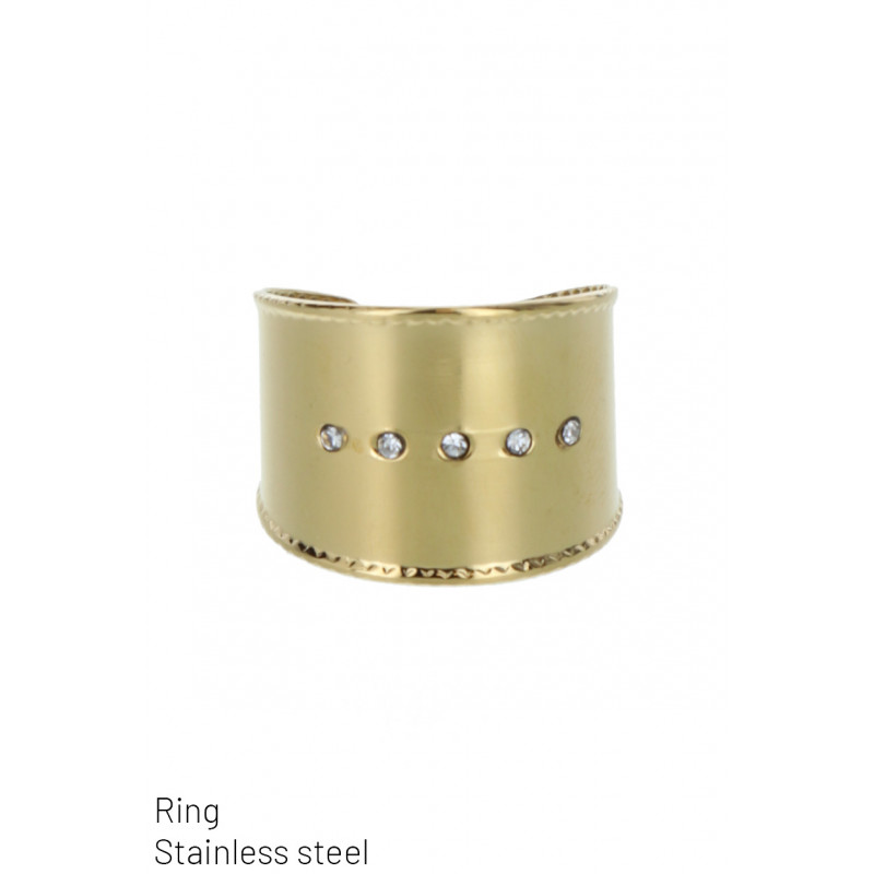 RING STAINLESS STEEL WITH RHINESTONES