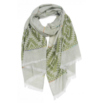 WOVEN  SCARF WITH GEOMETRIC SHAPE