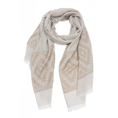 WOVEN  SCARF WITH GEOMETRIC SHAPE