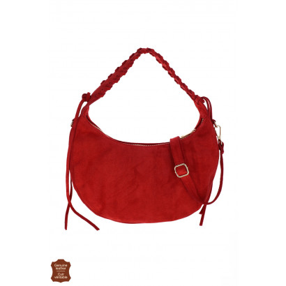 LILY, BOLSA DAIM CON BANDOLERA TRENZADA