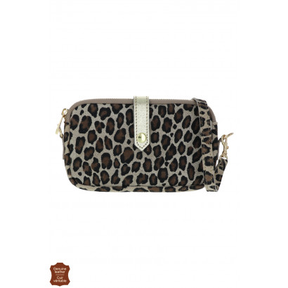 VALERYA, SUEDE LEOPARD POCKET FOR MOBILE