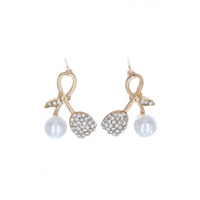 BOUCLES D'OREILLES, FORME DE FLEUR ET PERLE