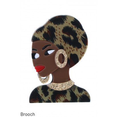 BROOCH WITH AFRICAN LADY STYLE