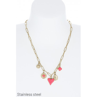 STL.ST LINK NECKLACE WITH SUN, HEART, STAR