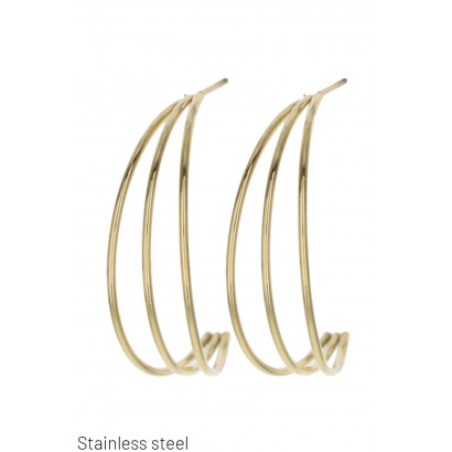 EAR. STAINL. STEEL HALF-MOON SHAPE, METALIC WIRE