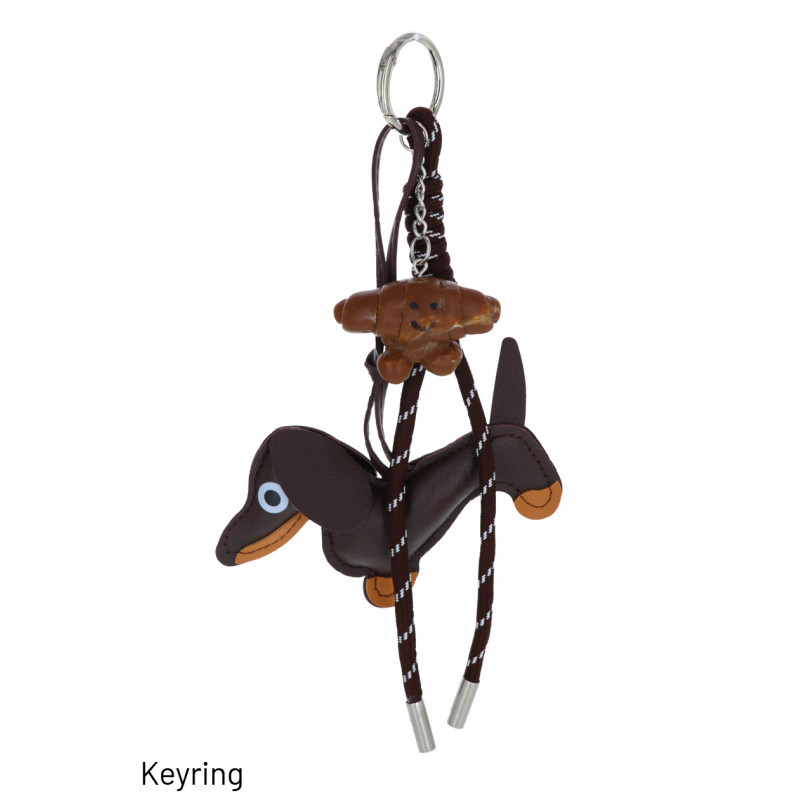 PORTE-CLEFS AVEC CHIEN ET POMPON