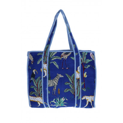 PADDED TOTE BAG WITH ANIMAL PATTERN