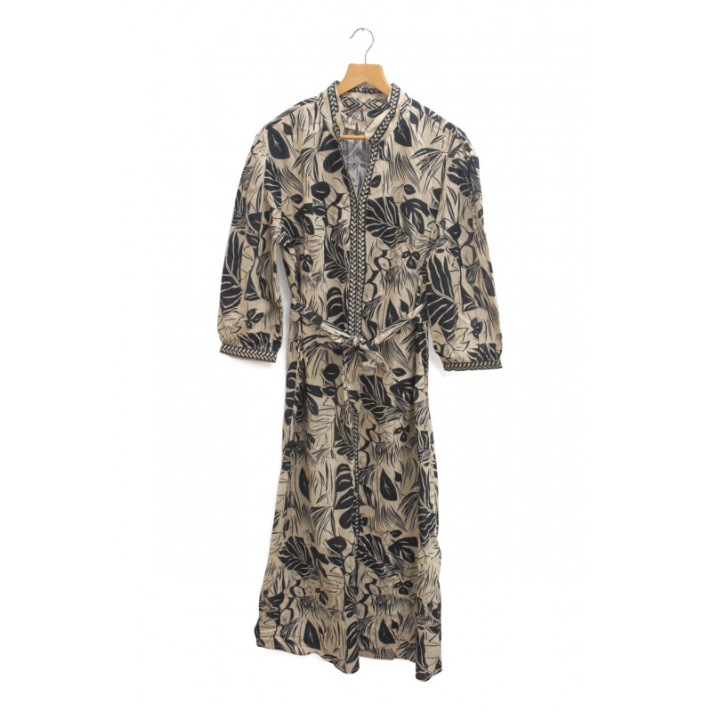 ROBE EN COTON AVEC IMPRIMÉ FLORAL AVEC LACET