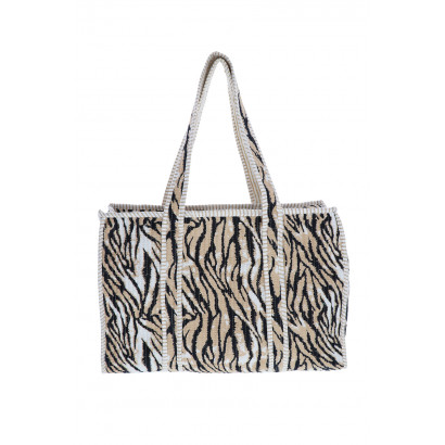 PADDED TOTE BAG WITH ANIMAL PATTERN