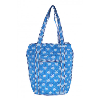 GEWATEERD TOTE BAG MET BLOEMEN PATROON