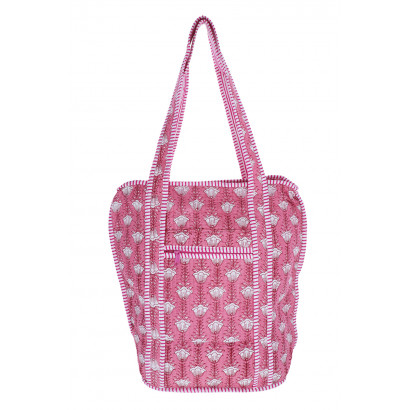 BOLSO DE MANO, ACOLCHONADO CON ESTAMPADO FLORES