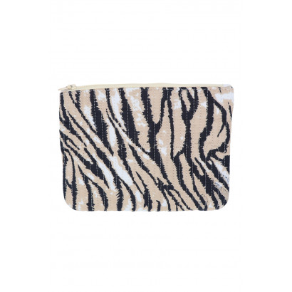 COTTON POUCH/KIT WITH ANIMAL PRINT