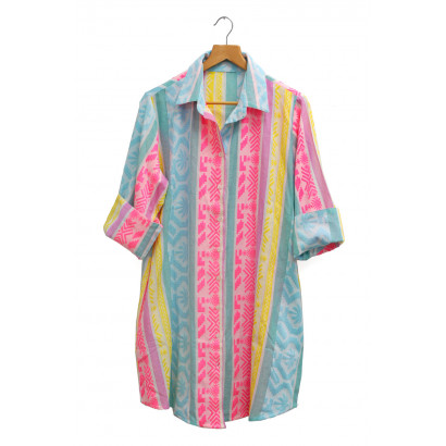 COTTON TUNIC WITH GEOMETRIC PATTERN