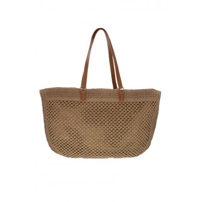 BARBADE, SAC SHOPPING EN PAILLE CROCHETÉ