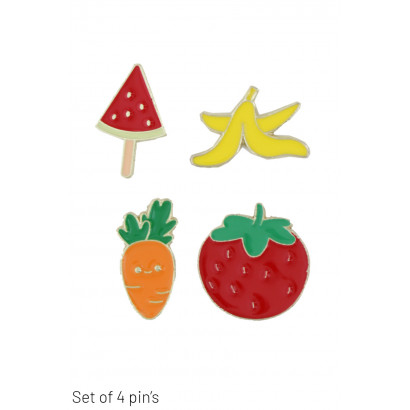 SET OF 4 PINS WITH FRUITS