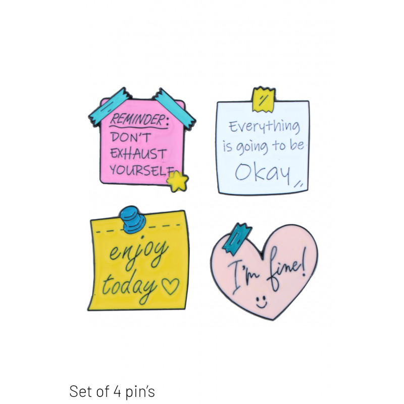 SET OF 4 PINS WITH MESSAGES