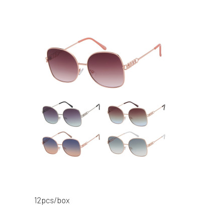 SUNGLASSES WITH METAL FRAME & LINK DECO ON LEGS