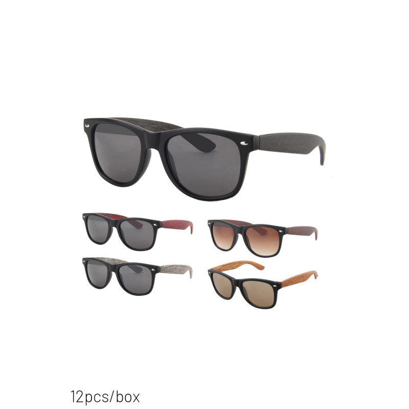 GAFAS SOL MONTURA PLÁSTICO, BRAZOS IMITACI. MADERA