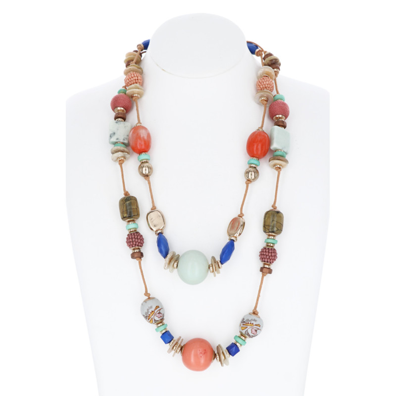 COLLAR DE MULTI-PERLAS Y PERLAS