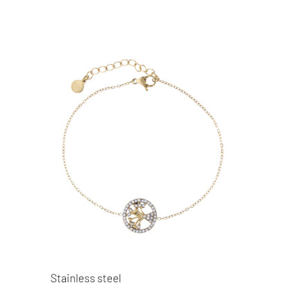 PULSERA DE ACERO CON COLGANTE ARBOL DE LA VIDA