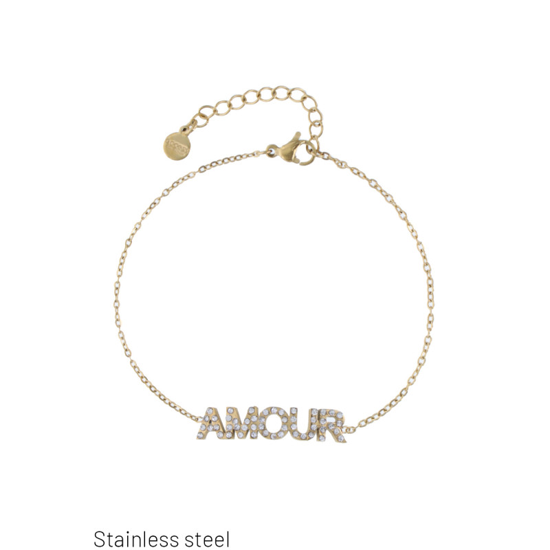 STL.ST BRACELET WITH AMOUR & RHINESTONES