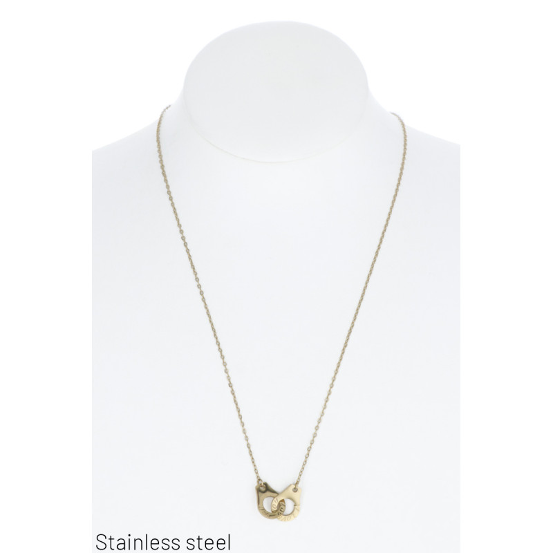 COLLAR EN ACERO CON COLGANTE ESPOSAS