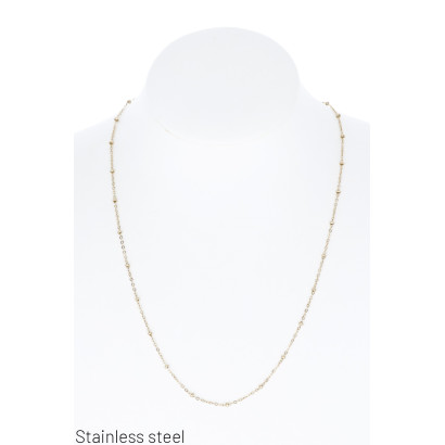 STAINL.STEEL NECKLACE WITH BALLS PENDANT