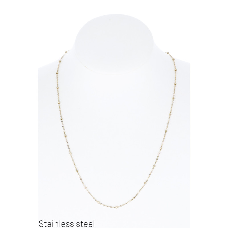 COLLAR EN ACERO CON COLGANTE DE BOLAS