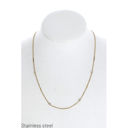 COLLAR EN ACERO CON COLGANTE ESTRAS