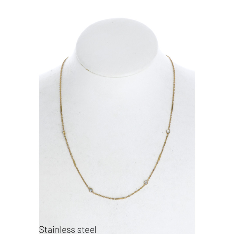 COLLAR EN ACERO CON COLGANTE ESTRAS