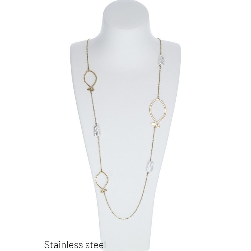 COLLIER ACIER LONG AVEC FORME DE POISSON