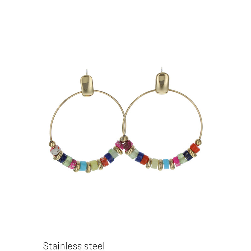PENDIENTES ACEOR FORMA REDONDO Y PIEDRA