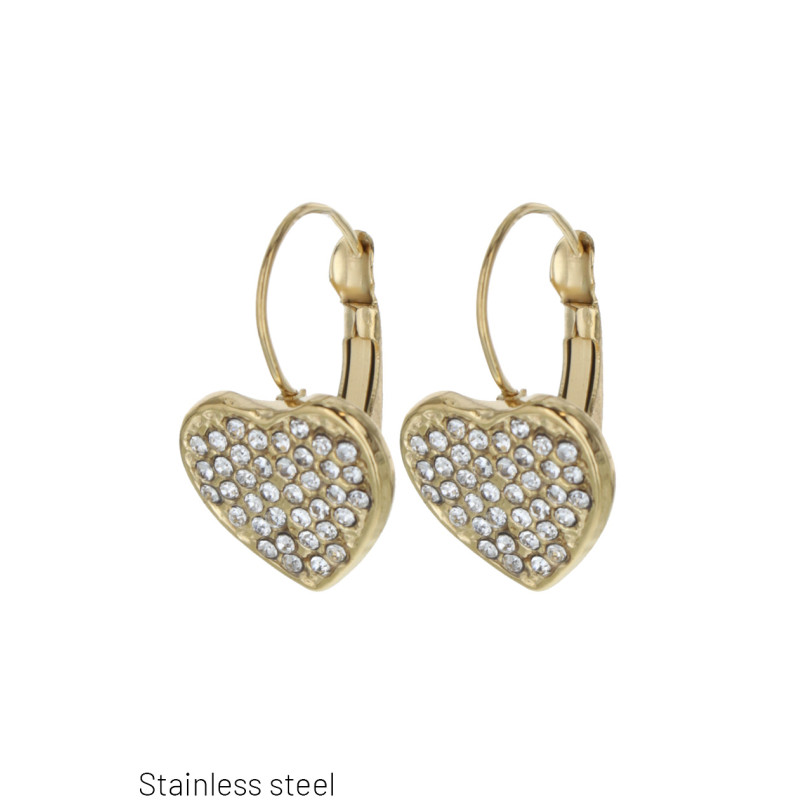 PENDIENTES DE ACERO CON FORMA CORAZÓN