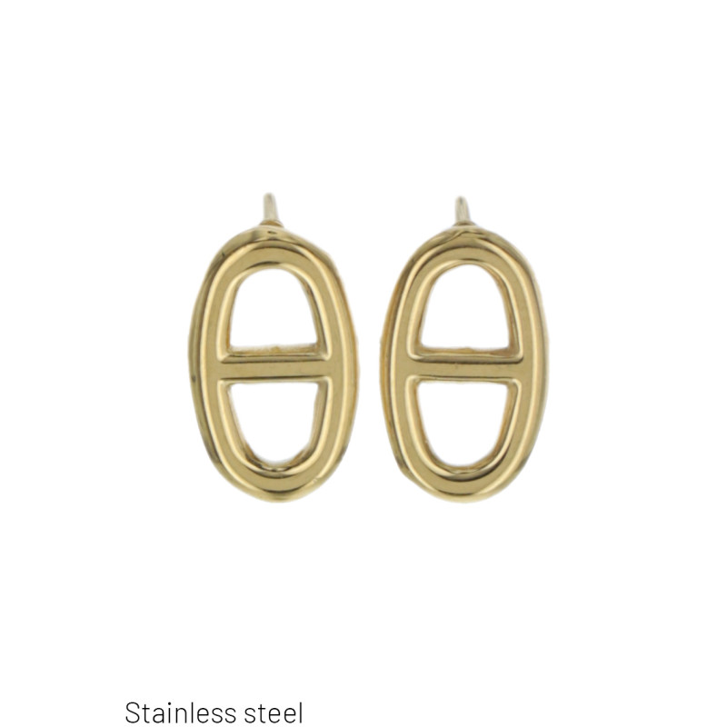 STEEL EARRING GEOMETRIC SHAPE
