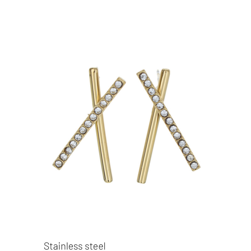 STEEL EARRING GEOMETRIC SHAPE