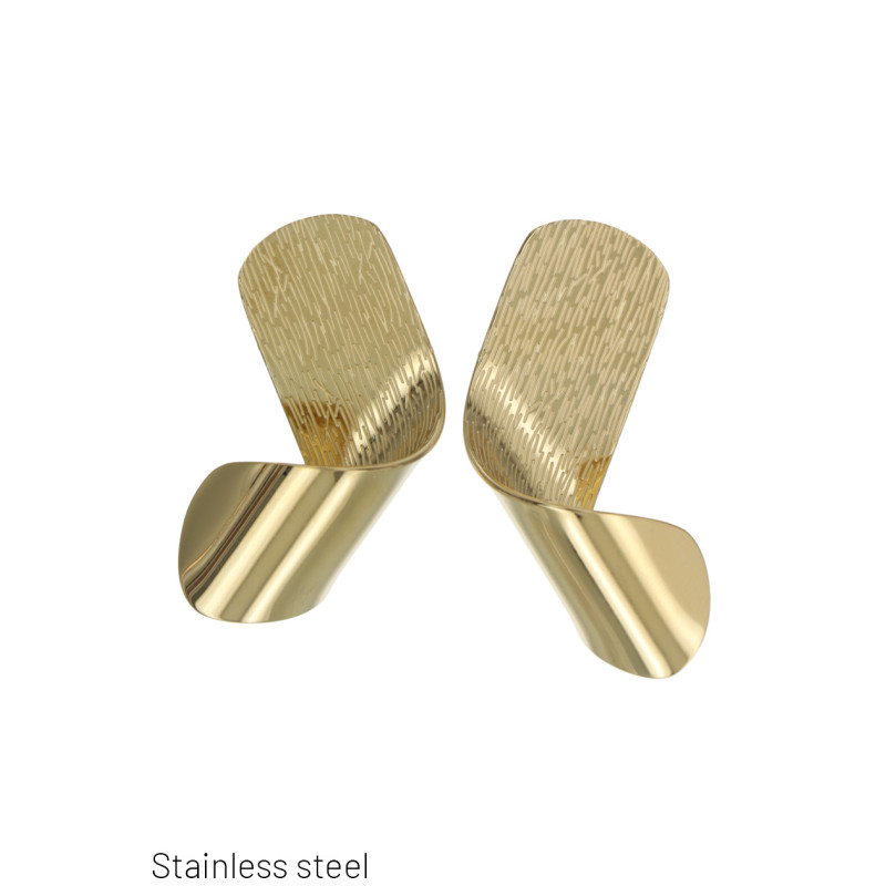 STEEL EARRING GEOMETRIC SHAPE AND TWISTED