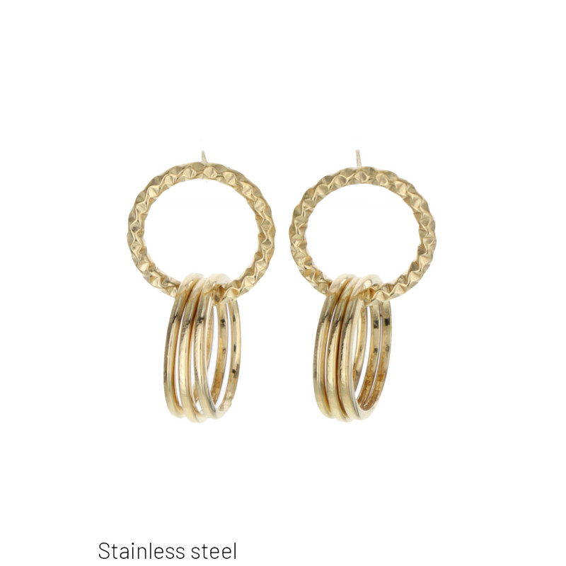 EARRINGS STAINLESS STEEL WITH RINGS