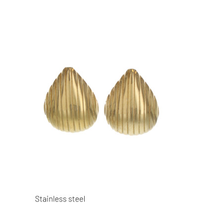 STEEL EARRING DROP SHAPE WITH STRIPES