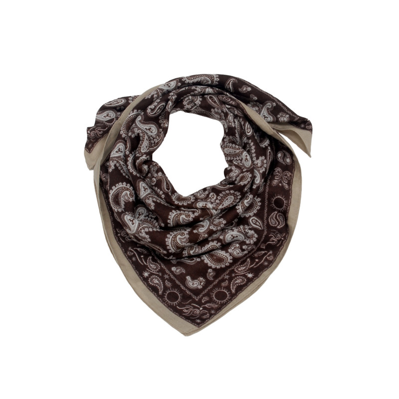 SQUARE POLYWOOL SCARF WITH PAISLEY PATTERN