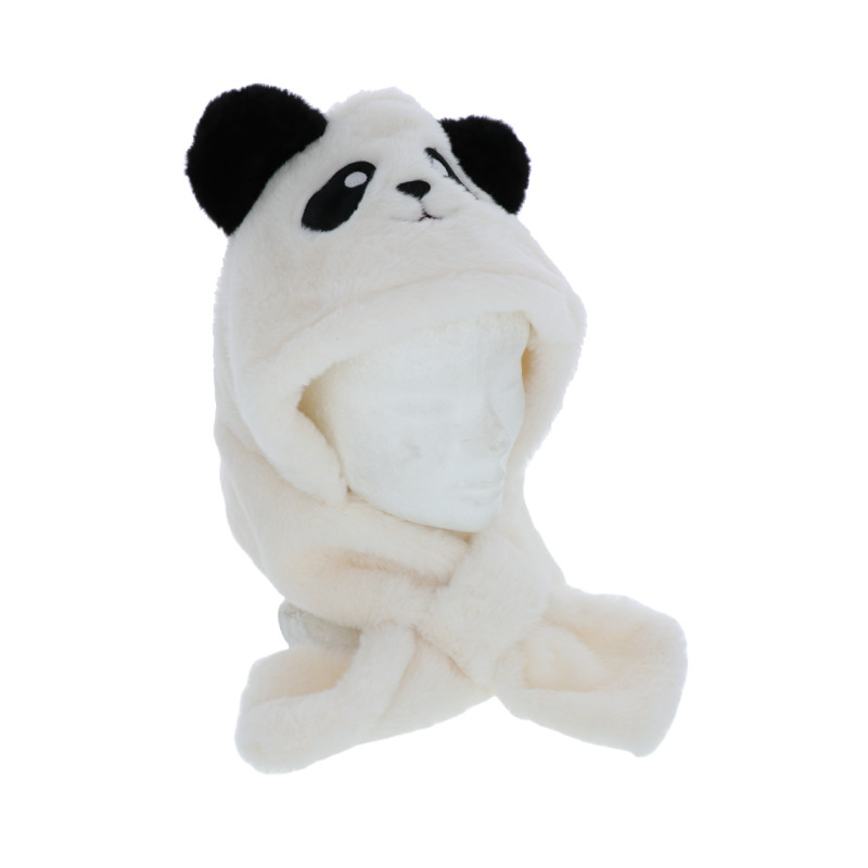 CAPUCHA PARA NIÑO DE PIEL SINTÉTICA CON PANDA