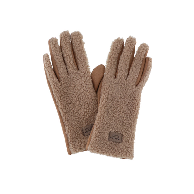 GUANTES DE JERSEY Y IMITACIÛN DE PIEL DE OVEJA