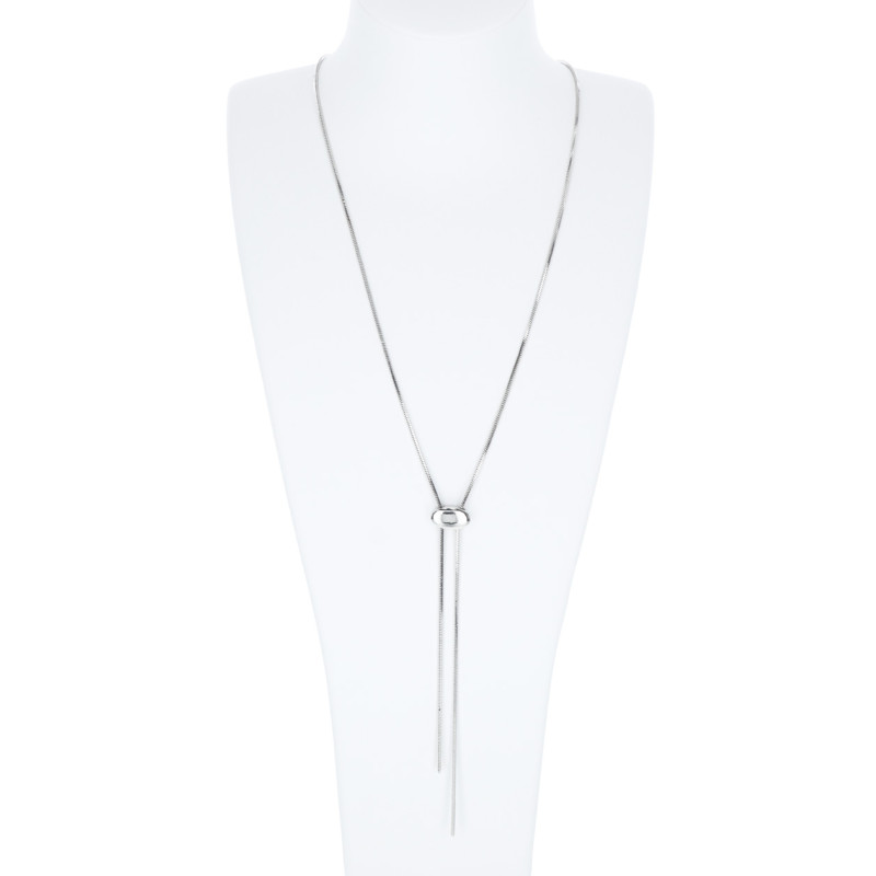 NECKLACE WITH GEOMETRIC SHAPE & CHAIN FRINGES