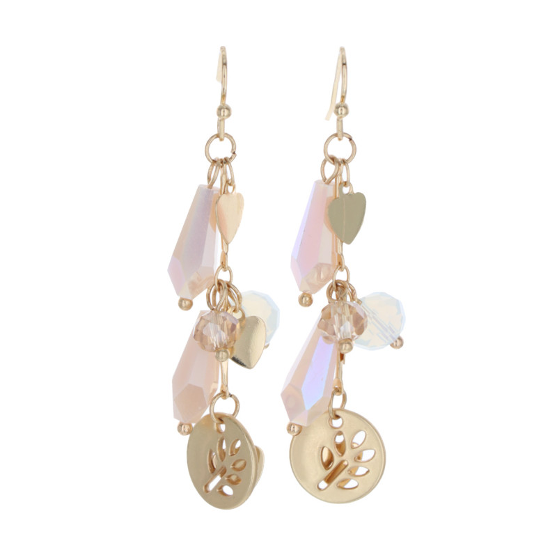 PENDIENTES PERLAS FACETADAS Y CORAZÛN