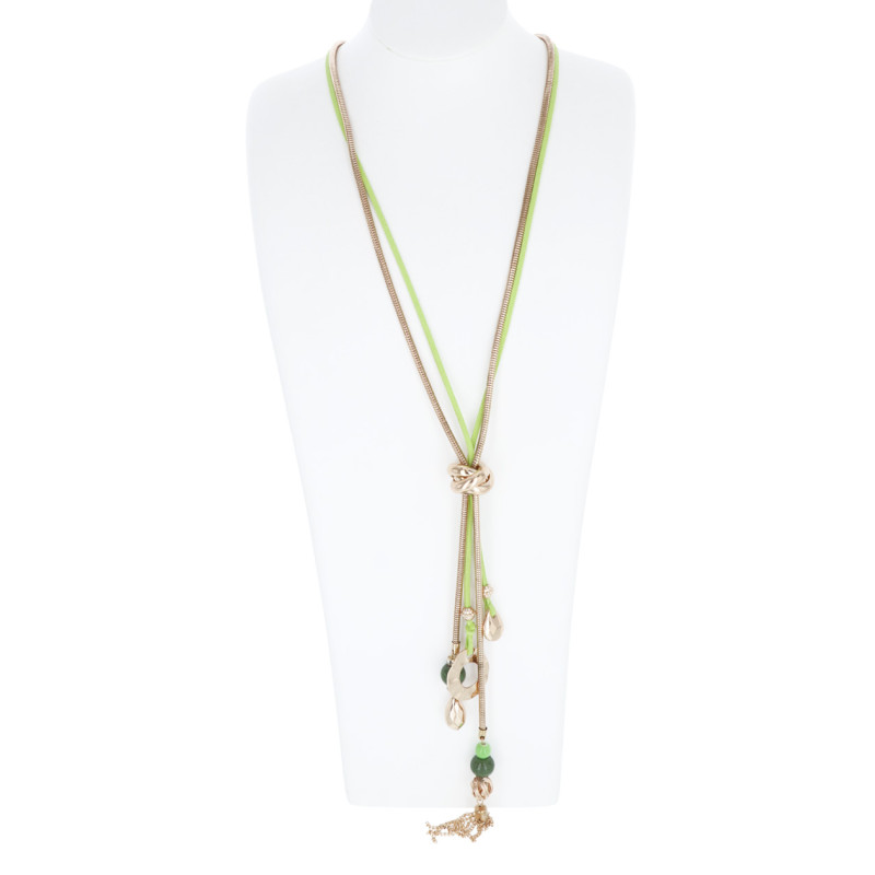 KETTING MET RINGEN EN BAL HANGER MET STRASS
