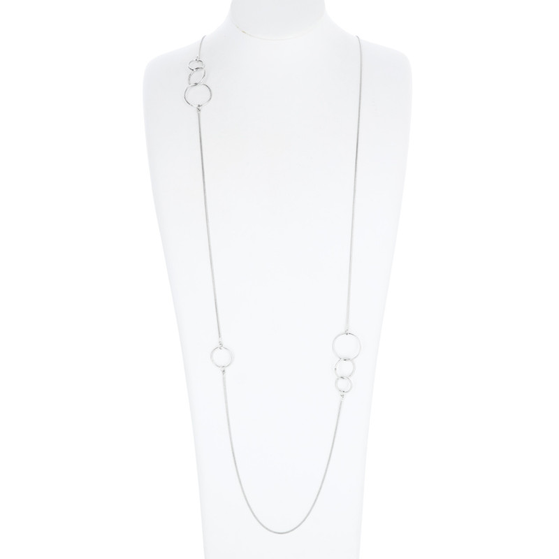 LONG NECKLACE WITH RING & METAL PENDANT