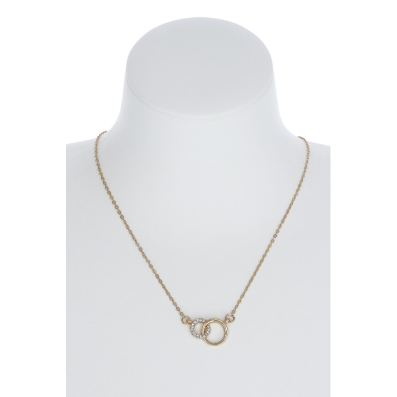 LANGE KETTING MET RING HANGER EN STRASS