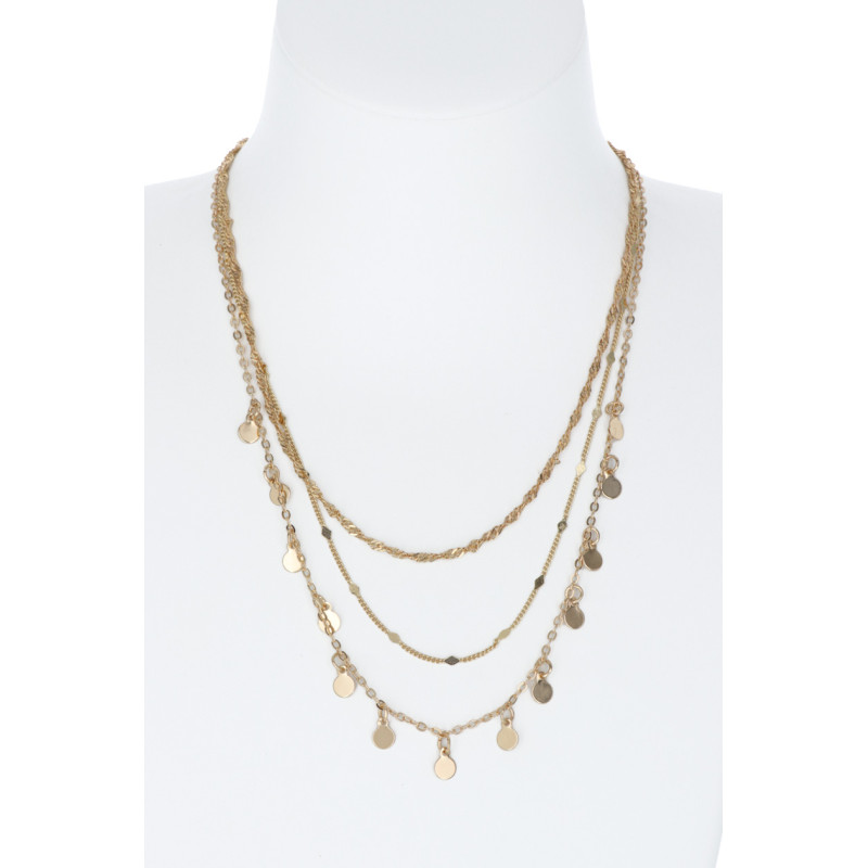 COLLAR 3 CADENAS DIFERENTES CON ARO DE METAL