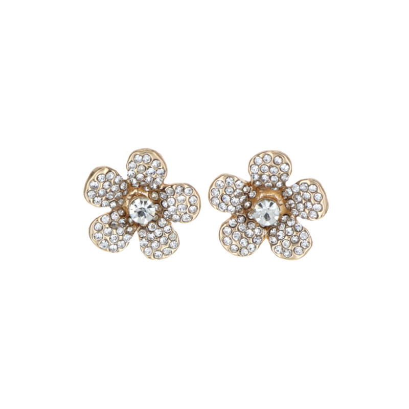 PENDIENTES FORMA DE FLORE CON ESTRAS